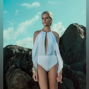 Sz L NWT Larissa Minatto sheer bodysuit or swimsuit